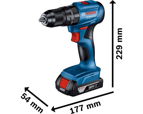 Акумуляторний ударний дриль-шуруповерт Bosch Professional GSB 185-LI 2 x 2,0 Ач