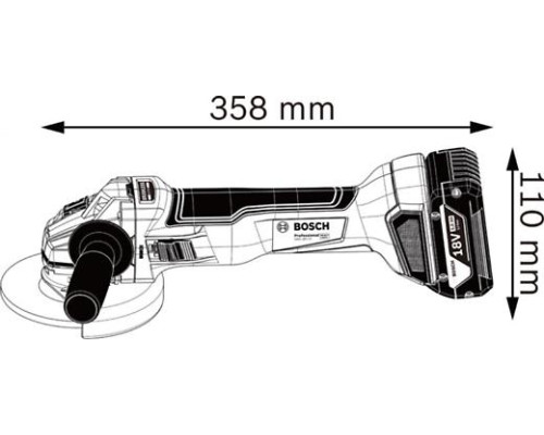 Аккумуляторная угловая шлифмашина GWS 18V-10, 06019J4004 // Bosch