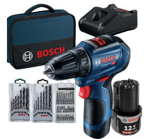 Аккумуляторная дрель-шуруповерт Bosch GSR 12V-30 + набор оснастки