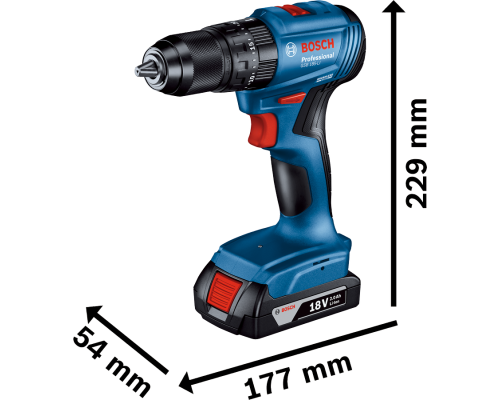 Акумуляторний ударний дриль-шуруповерт Bosch Professional GSB 185-LI 2 x 2,0 Ач