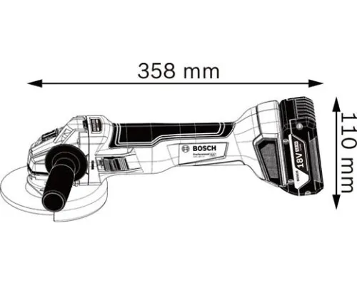 Акумуляторна кутова шліфмашина GWS 18V-10, 06019J4004 // Bosch Акумуляторна кутова шліфмашина GWS 18V-10, 06019J4004 // Bosch
